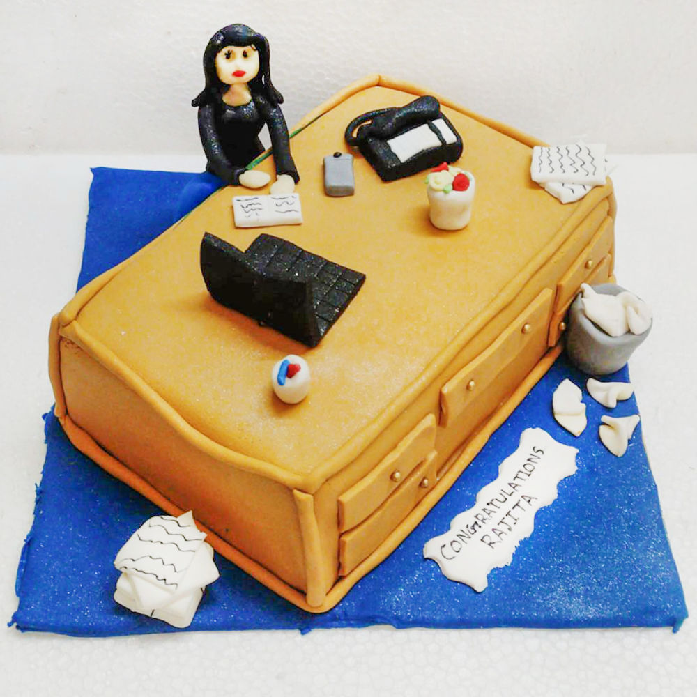 Buy/Send Office Girl Theme Cake Online » Free Delivery In Delhi NCR » Ryan  Bakery