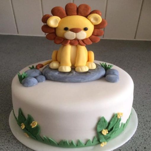 Baby Shower Lion Fondant Cake