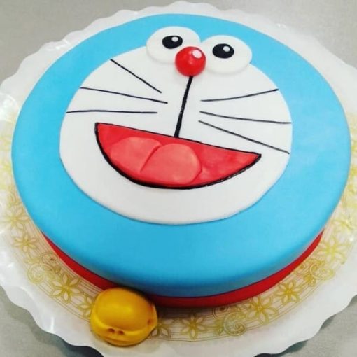 Cheering Doraemon Fondant Cake