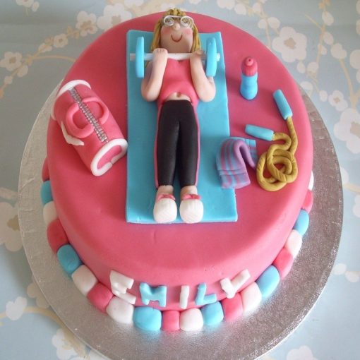 Girl Gym Theme Fondant Cake