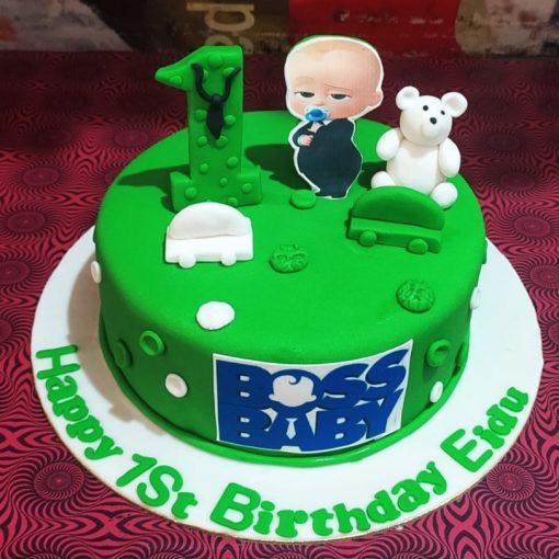 Boss Baby Green Fondant Cake