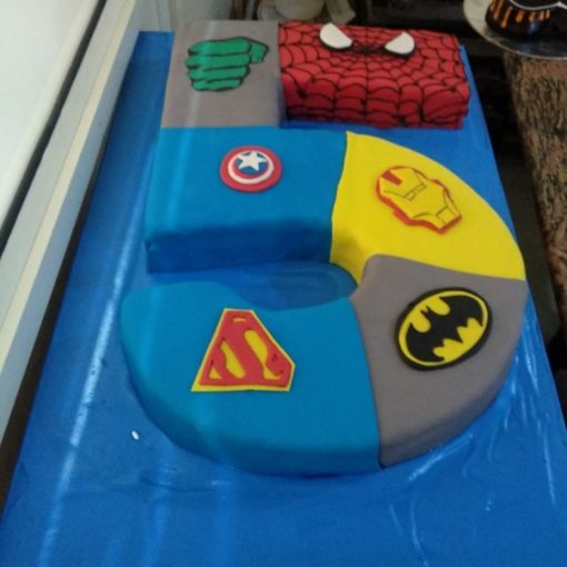 5 Number Avengers Birthday Cake