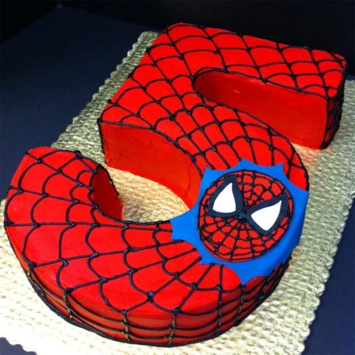 5 Number Spiderman Theme Cake