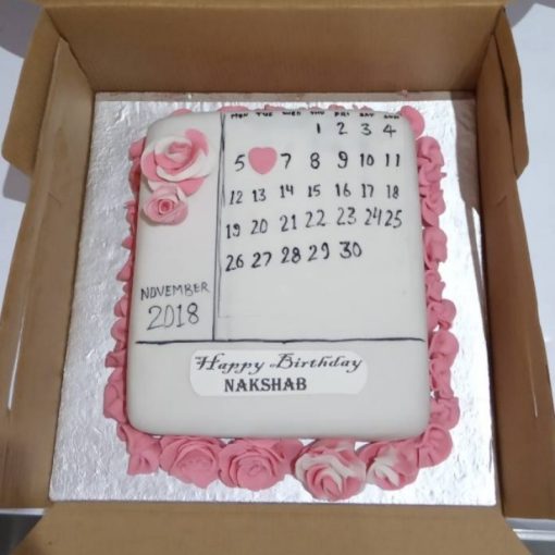 Calendar Theme Fondant Cake