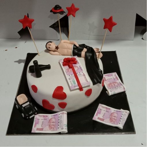 Debauchery Guy Theme Fondant Cake