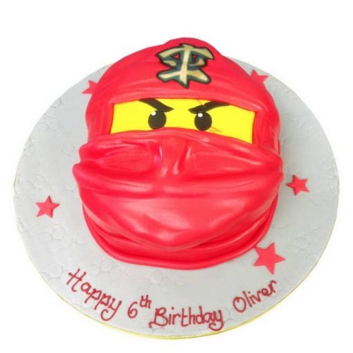 Ninjago Lego Head Fondant Cake