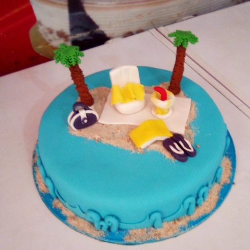 Retirement Beach Theme Cake