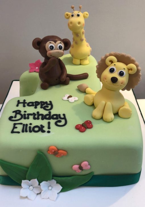 Number 1 Jungle Theme Cake