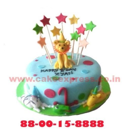 Animal Themed Fondant Cake