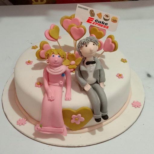 Beautiful Couple Anniversary Cake