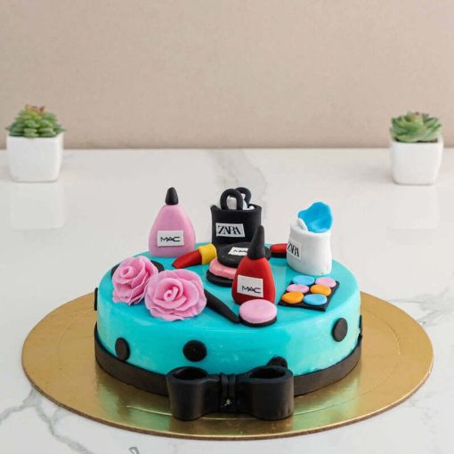 Blue Fashion Theme Cake