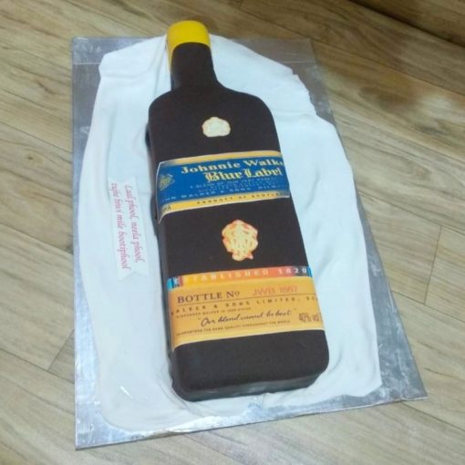 Blue Label Bottle Fondant Cake