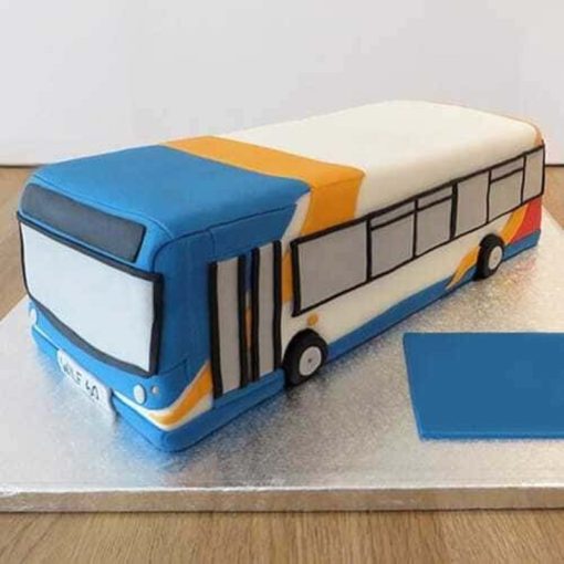 Bus Shape Birthday Fondant Cake