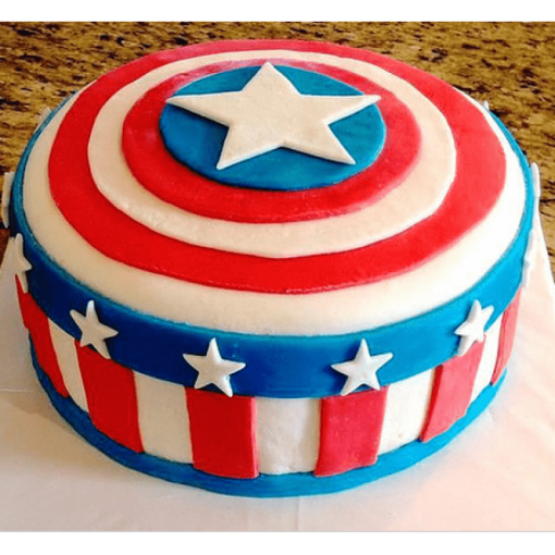 Captain America Theme Fondant Cake