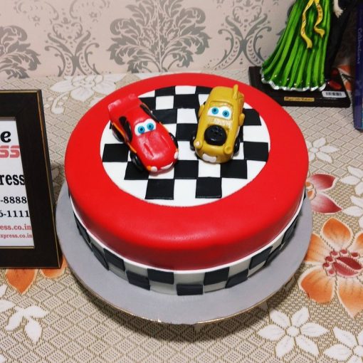 Car Race Designer Fondant Cake