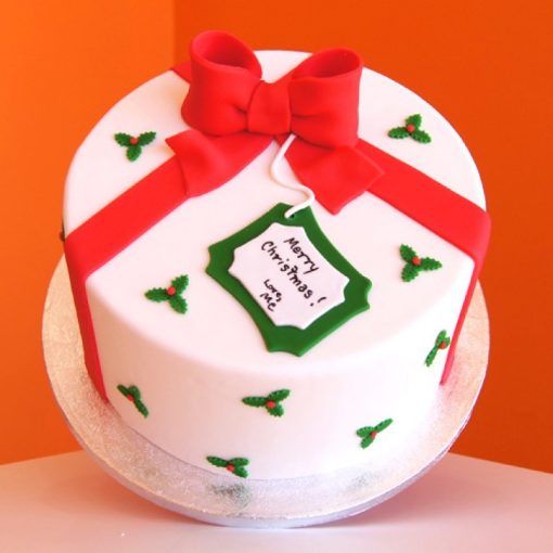 Christmas Gift Theme Fondant Cake