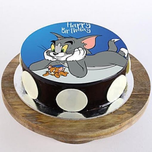 Classic Tom & Jerry Cartoon Photo Cake