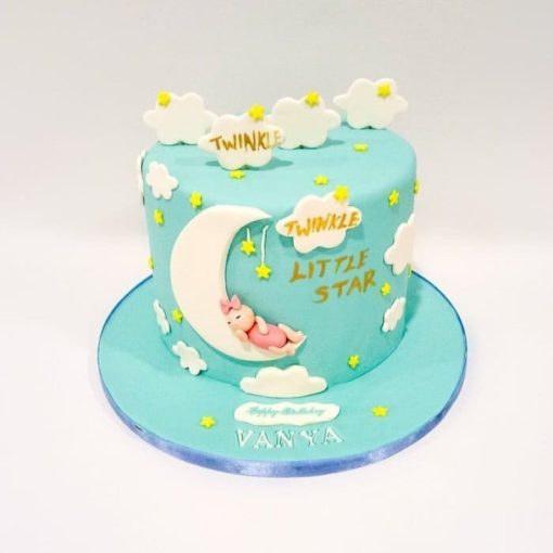 Cloud and Stars Baby Shower Cake