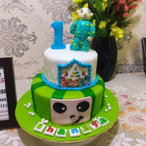 Cocomelon Theme Fondant Cake