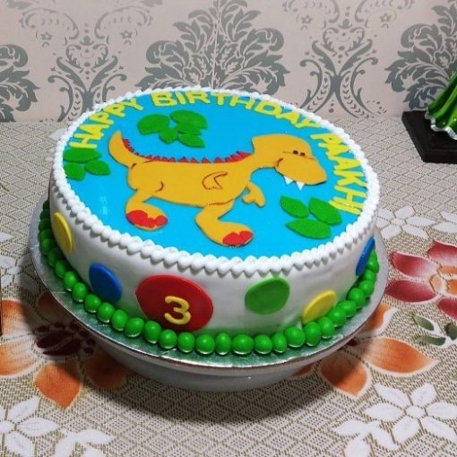 Dinosaur Theme Fondant Cake