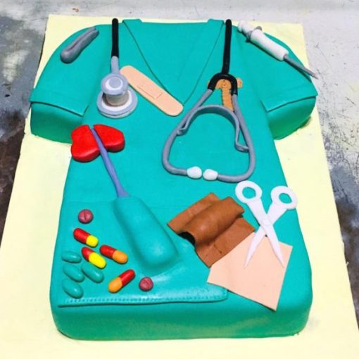 Doctor Uniform Themed Fondant Cake