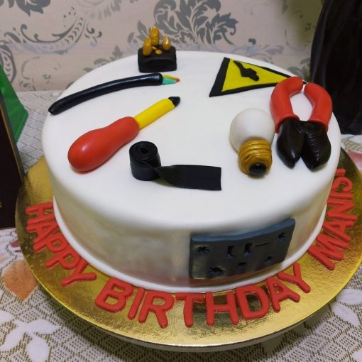 Electrician Tools Theme Fondant Cake