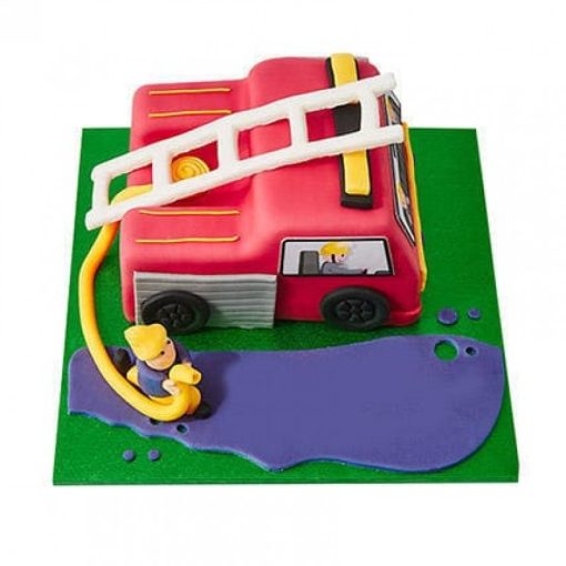 Fire Engine Fondant Cake