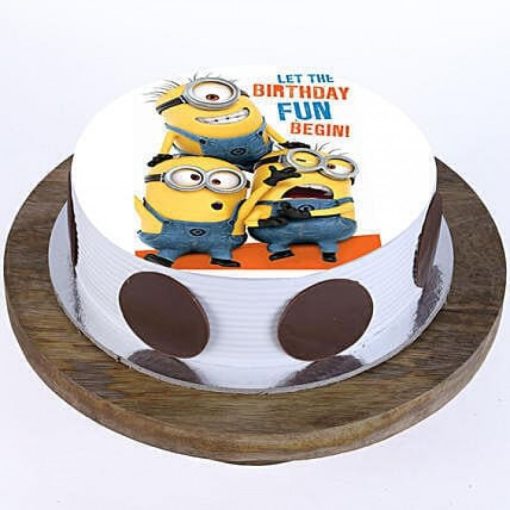 Funny Minions Cartoon Photo Cake