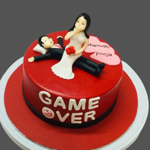 Game Over Bachelor Fondant Cake