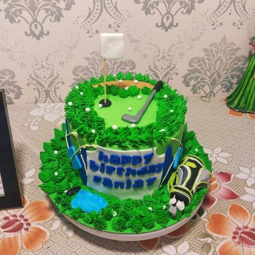 Golf Course Theme Fondant Cake