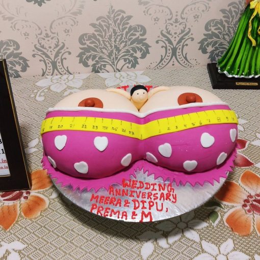 Guy in Boobs Fondant Cake