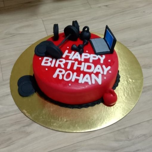 Gym Lover Red Fondant Cake