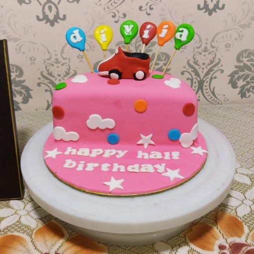 Half Birthday Fondant Cake