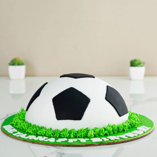 Half Football Design Cake