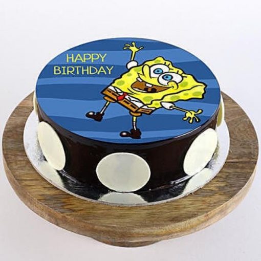 Happy SpongeBob Cartoon Photo Cake