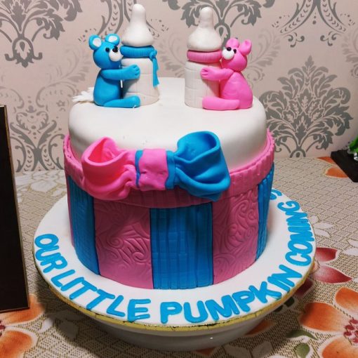 He or She Baby Shower Cake