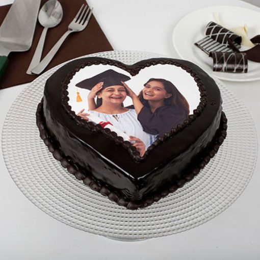 Chocolate Heart Photo Cake