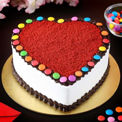 Hearty Red Velvet Gems Cake