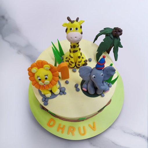 Jungle Theme Semi Fondant Cake - Image 2