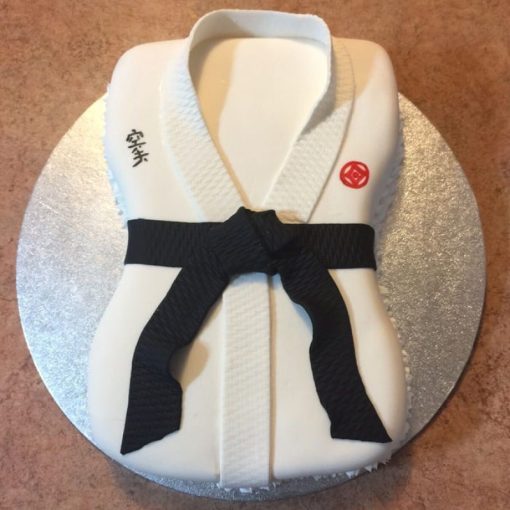 Karate Black Belt Fondant Cake