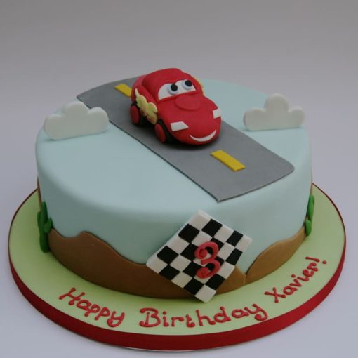 Lightening McQueen Theme Cake