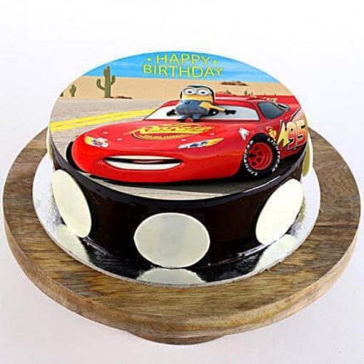 McQueen Cartoon Photo Cake