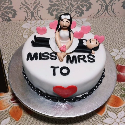 Miss to Mrs Theme Fondant Cake