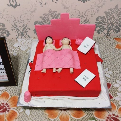 Naughty Couple Having Fun Fondant Cake