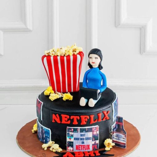 Netflix Binging Fondant Cake