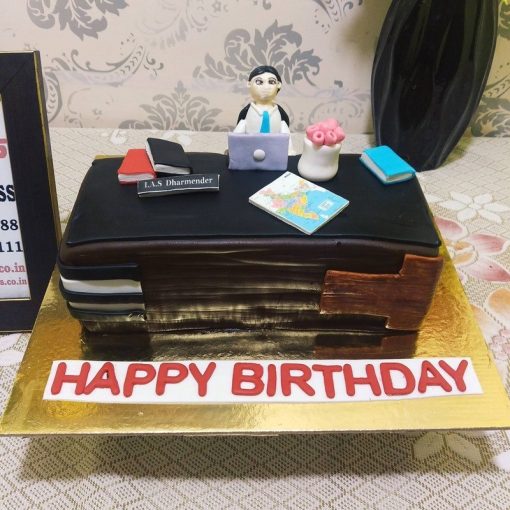 Office Guy Theme Fondant Cake