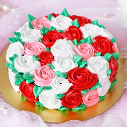 Abundant Roses Chocolate Cake