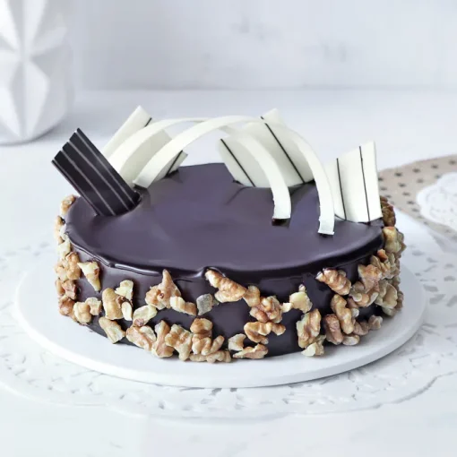 Crunchy Chocolate Walnut Cake