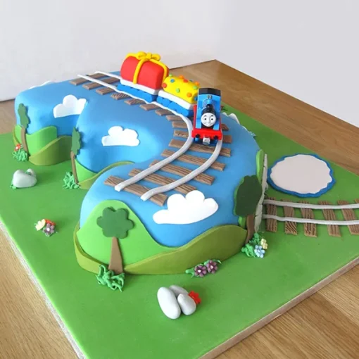 3 Number Thomas The Tank Engine Cake