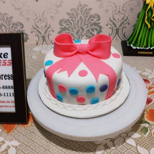 Pink Bow and Polka Dots Cake